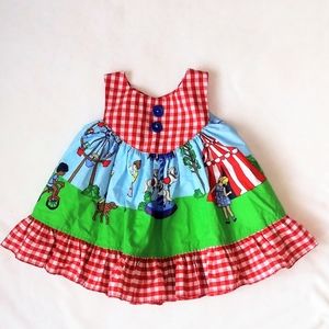 Elanor Rose carnival themed dress baby girl 6M